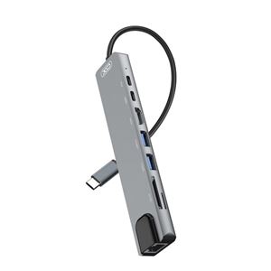 ADAPTADOR TIPO C - HDMI, 2 X USB 3.0, RJ45, LECTOR TARJETAS, 2 X TIPO C XO - XOHUB003