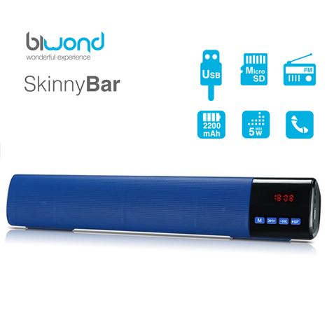 BARRA DE SONIDO 10W SKINNYBAR AZUL BIWOND - BW0074
