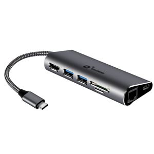 ADAPTADOR TIPO C - HDMI, RJ45, USB 3.0, SD Y TIPO C CROMAD - CR0984