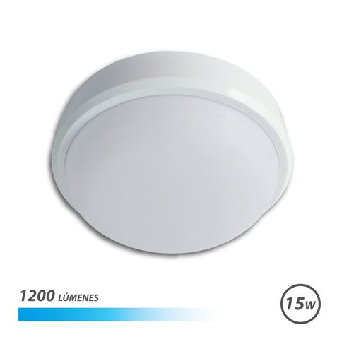 APLIQUE LED REDONDO EXTERIOR 15W LUZ FRIA ELBAT - EB0292