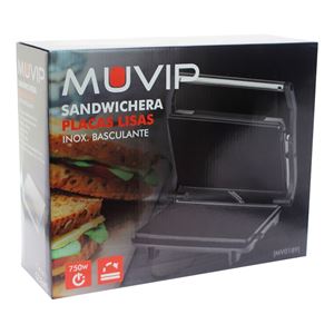 REACONDICIONADA SANDWICHERA INOX PLACA LISA 750W MUVIP - MV0189-2