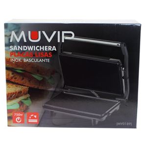 REACONDICIONADA SANDWICHERA INOX PLACA LISA 750W MUVIP - MV0189-3