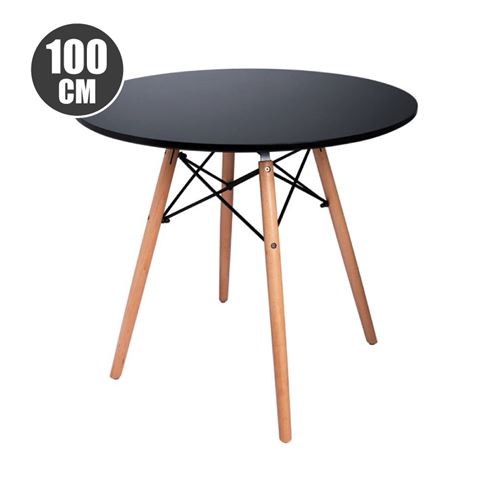 REACONDICIONADA MESA REDONDA DESIGN D400 100CM NEGRA MUVIP - MV0321