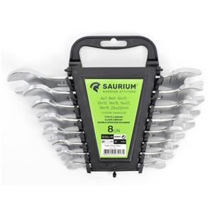 JUEGO LLAVES FIJAS CROMO VANADIO 8PCS SAURIUM - 47217