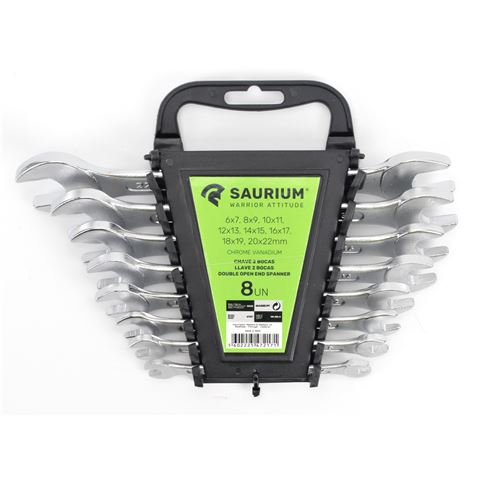 JUEGO LLAVES FIJAS CROMO VANADIO 8PCS SAURIUM - 47217