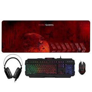 PACKS TECLADO RGB + RATON 4000DPI RGB + AURICULARES + ALFOMBRILLA MARS GAM - MCPRGB