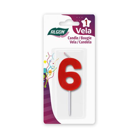 VELA ROJA NUMERO 6 ALGON - BA01022374953.