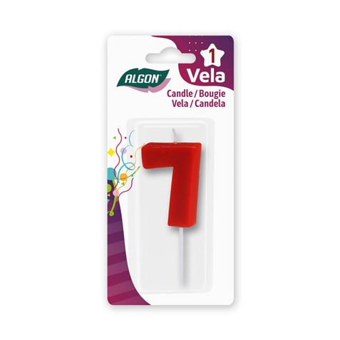 VELA ROJA NUMERO 7 ALGON - BA01022374954.