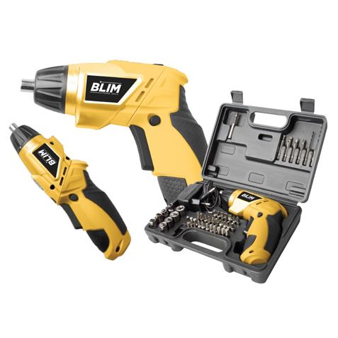 ATORNILLADOR A BATERIA 4V + MALETIN 44 PCS BLIM - BL0356
