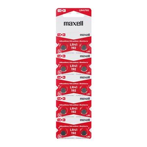PACK 10 PILAS BOTON LR41/192 1.5V MAXELL - 4902580132682