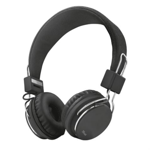 AURICULARES TRUST ZIVA BLACK CON MICROFONO Y CONTROL VOLUMEN - 21821