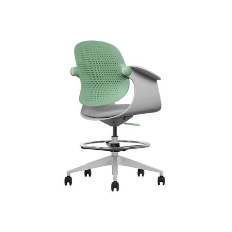 SILLA / TABURETE DE OFICINA TOP WORK VERDE CROMAD - CR1156-2