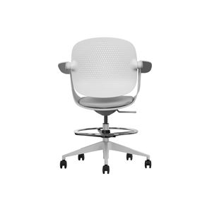 SILLA / TABURETE DE OFICINA TOP WORK GRIS CLARO CROMAD - CR1154-2