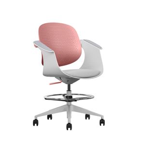 SILLA / TABURETE DE OFICINA TOP WORK ROJO CROMAD - CR1155