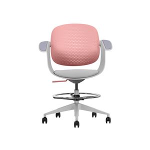 SILLA / TABURETE DE OFICINA TOP WORK ROJO CROMAD - CR1155-1