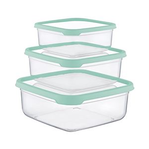 SET 3 TUPPER CUADRADOS VERDE 400-800-1400ML - 04130