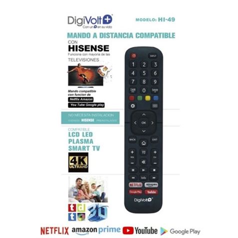 MANDO A DISTANCIA COMPATIBLE HISENSE HI49 DIGIVOLT - HI49