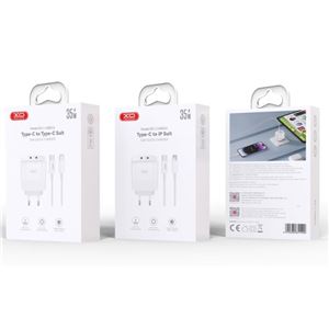 CARGADOR 2XTIPO C 35W CARGA RAPIDA XOL140 + CABLE LIGTHNING XO - XOL140LG-1