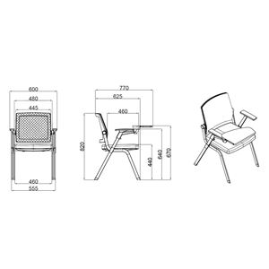 LOTE 2 SILLAS CONFIDENTE CON PALA ABATIBLE PARA ESCRITURA Y POSAVASO CROMAD - CR1157-7