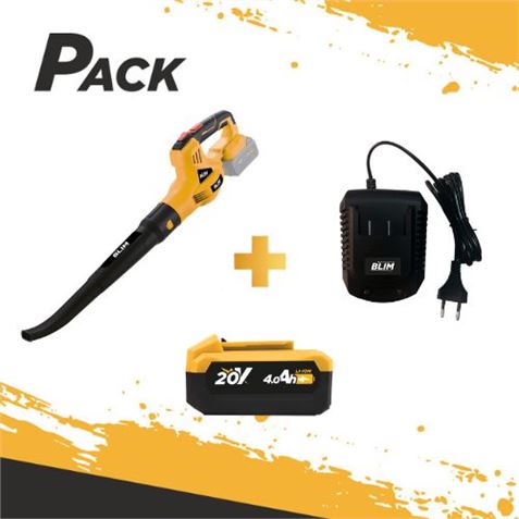 SOPLADOR S/CARBONES 20V + BATERIA 4AH + CARGADOR BLIM - PACK180-1