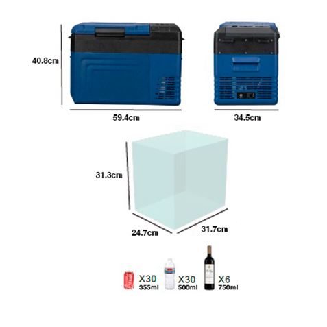 REACONDICIONADA NEVERA COMPRESOR PORTATIL BLUE 24 LITROS MUVIP - MV0507ESP