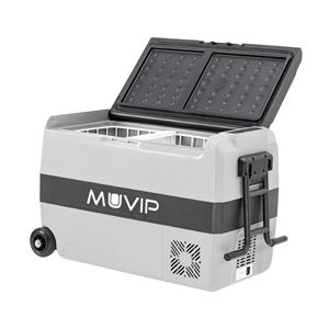 NEVERA PORTATIL CON COMPRESOR 44 LITROS 80W CON RUEDAS DOBLE ZONA MUVIP - MV0580