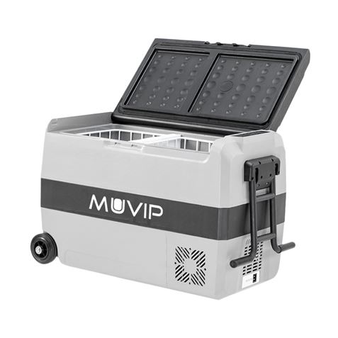 NEVERA PORTATIL CON COMPRESOR 44 LITROS 80W CON RUEDAS DOBLE ZONA MUVIP - MV0580