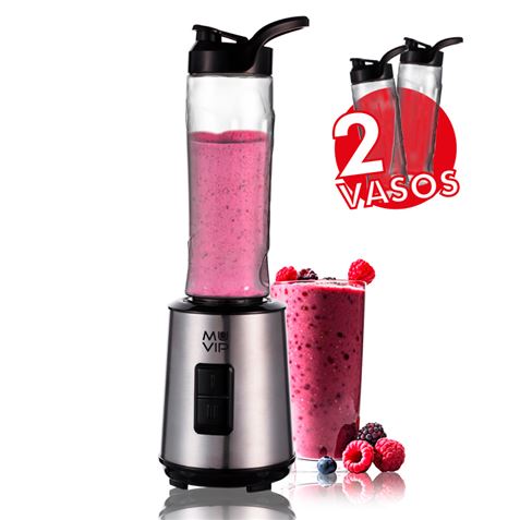 REACONDICIONADA BATIDORA SMOOTHIE 300W INOX 2 VASOS 600ML MUVIP - MV0527
