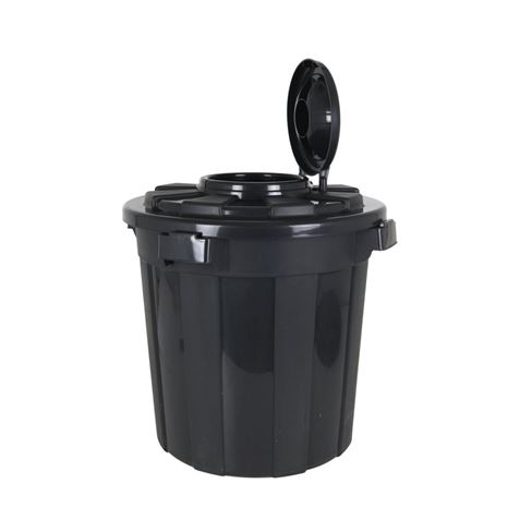 CUBO BASURA 50 LITROS CON TAPA Y ANCLAJE NEGRO - 854018.
