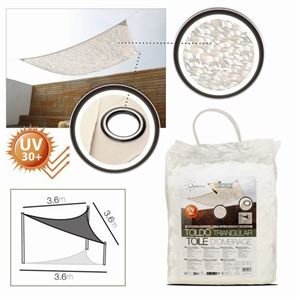 TOLDO TRIANGULAR EFECTO CAMUFLAJE BLANCO CON BOLAS 3.6X3.6 METROS - 51133