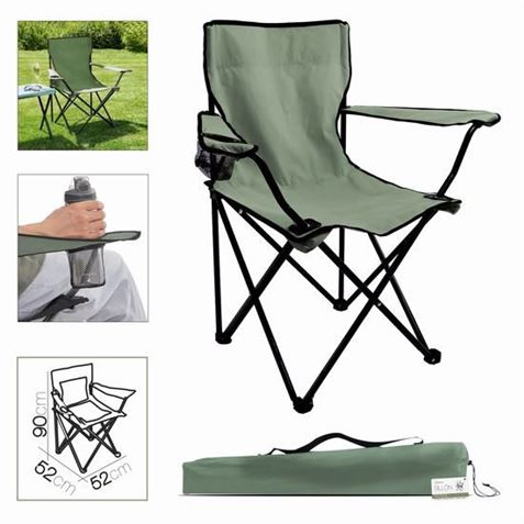 SILLA CAMPING PLEGABLE 52X52X90CM CAQUI - 10048.