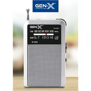 RADIO PORTATIL AM/FM ANALOGICA PLATA FM-4401 GEN-X - FM-4401