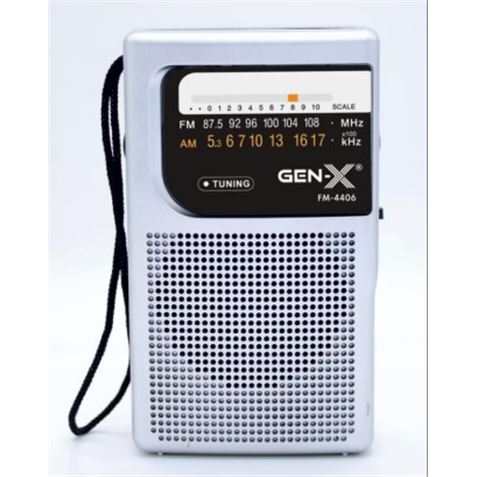 RADIO PORTATIL AM/FM ANALOGICA GRIS FM-4406 GEN-X - FM-4406-1