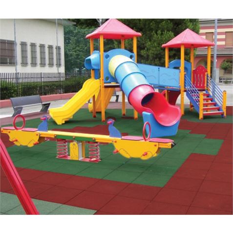 BALDOSA DE CAUCHO ANTITRAUMA 400X400X25MM COLOR LADRILLO ROJO ARTPLAST - AT40PLAYRM-1