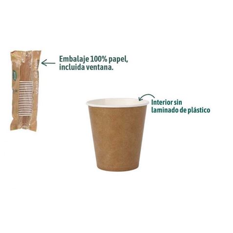 SET 20 VASOS CARTON KRAFT 120CC ALGON - BA01054076867