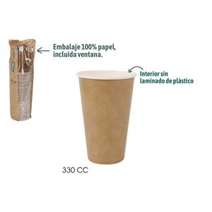 SET 35 VASOS CARTON KRAFT 330CC ALGON - BA01054076873.