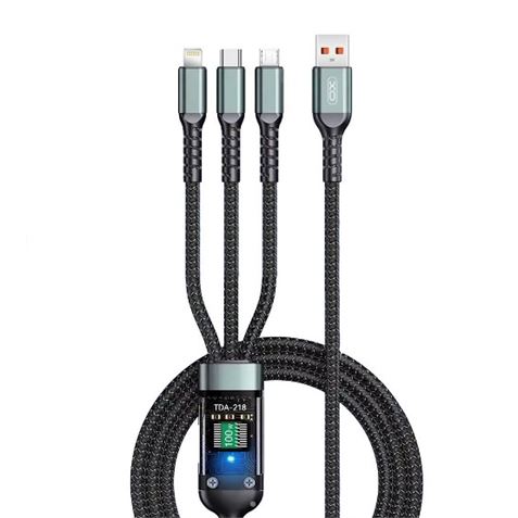 CABLE USB 3 EN 1 LIGHTNING / TIPO-C / MICRO USB) 1.2 METROS - XONB297