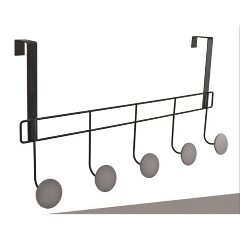 PERCHERO NEGRO 5 POMOS PARA PUERTA - 07943