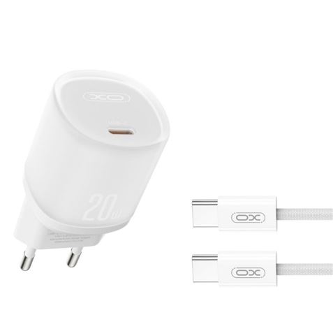CARGADOR RAPIDO USB-C 20W CON CABLE TIPO C L143 BLANCO XO - XOL143TCWH