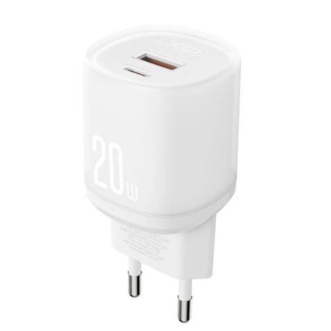 CARGADOR RAPIDO USB-A / USB-C 20W L144 BLANCO XO - XOL144