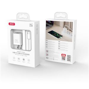 CARGADOR USB 20W 1X USB-A Y 1X USB-C CON CABLE TIPO C L147 XO - XOL147TC-1