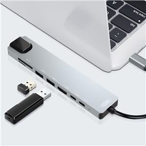 ADAPTADOR TIPO C - HDMI, 2 X USB 3.0, RJ45, LECTOR TARJETAS, 2 X TIPO C XO - XOHUB003-2