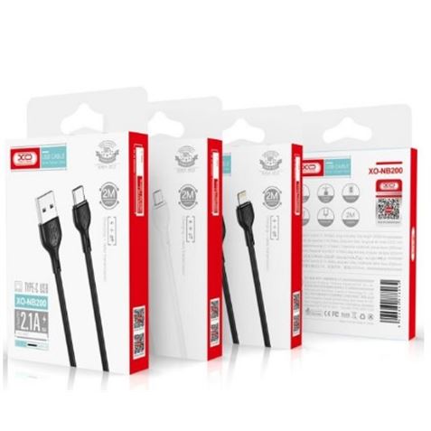 CABLE 2.1A USB A TIPO C 2 METROS NEGRO NB200 XO - XONB200TC2MBK-1.JPG