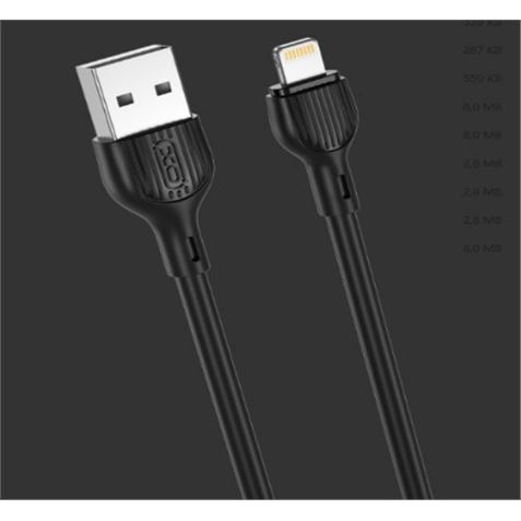 CABLE 2.1A USB A LIGTHNING 2 METROS NEGRO NB200 XO - XONB200LG2MBK.JPG
