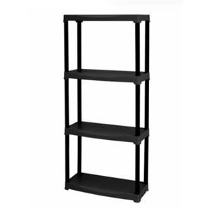 ESTANTERIA POLIPROPILENO NEGRA 4 BALDAS 600X300XH1330MM ARTPLAST - T604