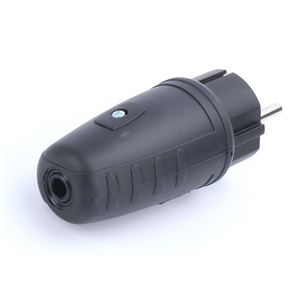 CLAVIJA ELECTRICA MACHO CON TIERRA RECUBIERTO GOMA MADER - 68042-1