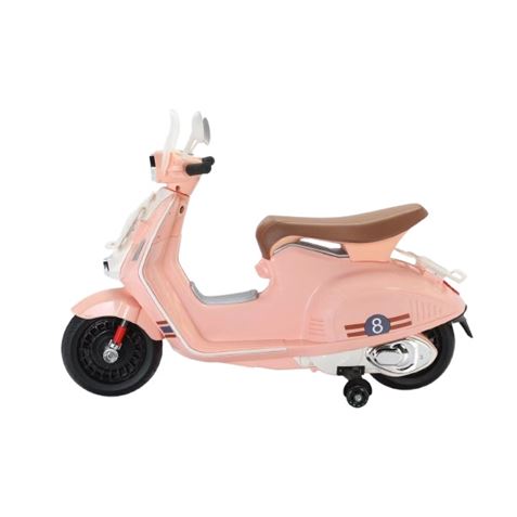 MOTO SCOOTER CLASICO CON RUEDINES ROSA - 33016-2