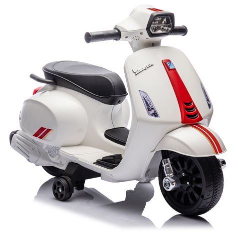 MOTO INFANTIL A BATERIA CON RUEDINES PIAGGIO VESPA BLANCA - 33003-1