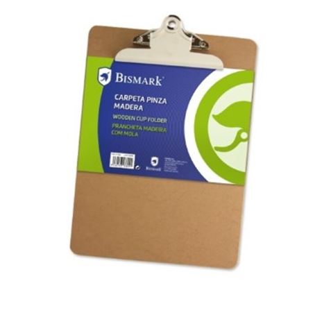 CARPETA SUJETAPAPELES CON BASE DE MADERA Y PINZA METALICA FORMATO A4 - 317809
