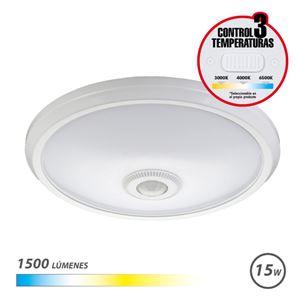 APLIQUE DE SUPERFICIE LED CON SENSOR 15W | 1500LM | LUZ CCT ELBAT - EB0585